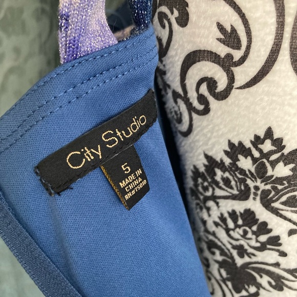 City Studio | NWT Glitter Floral Print Skater Dress - Picture 8 of 9